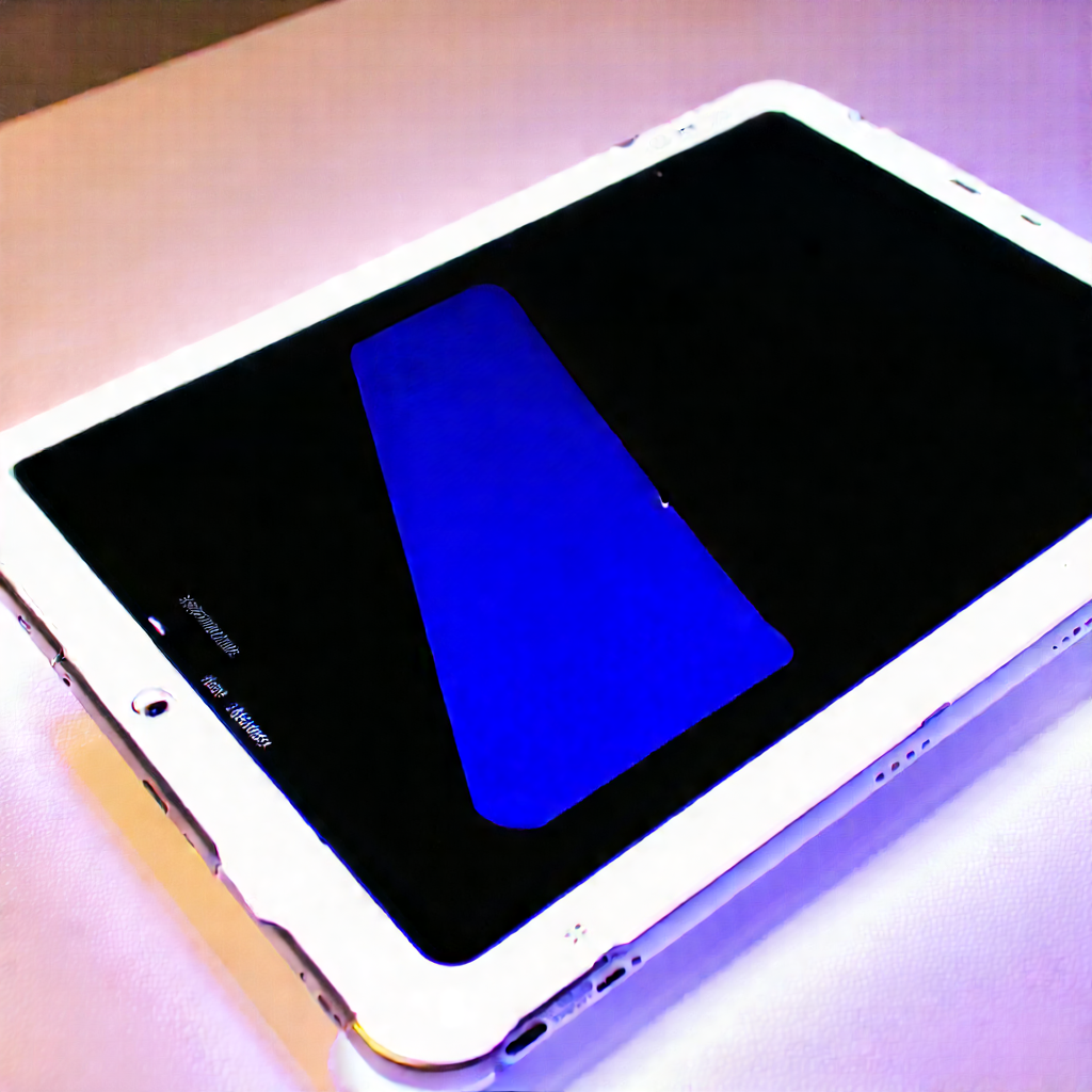 Tablet With Glowing Screen With White Tablet