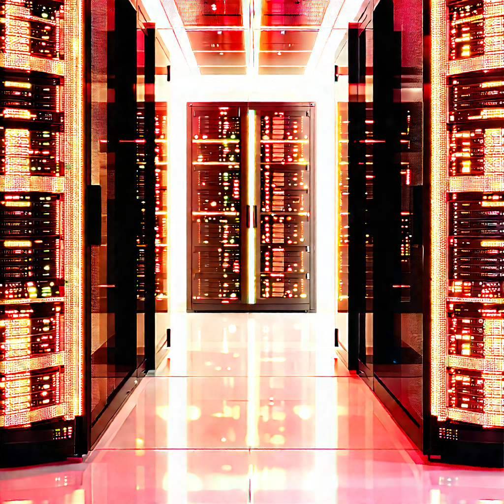 Futuristic Server Room With Large Room