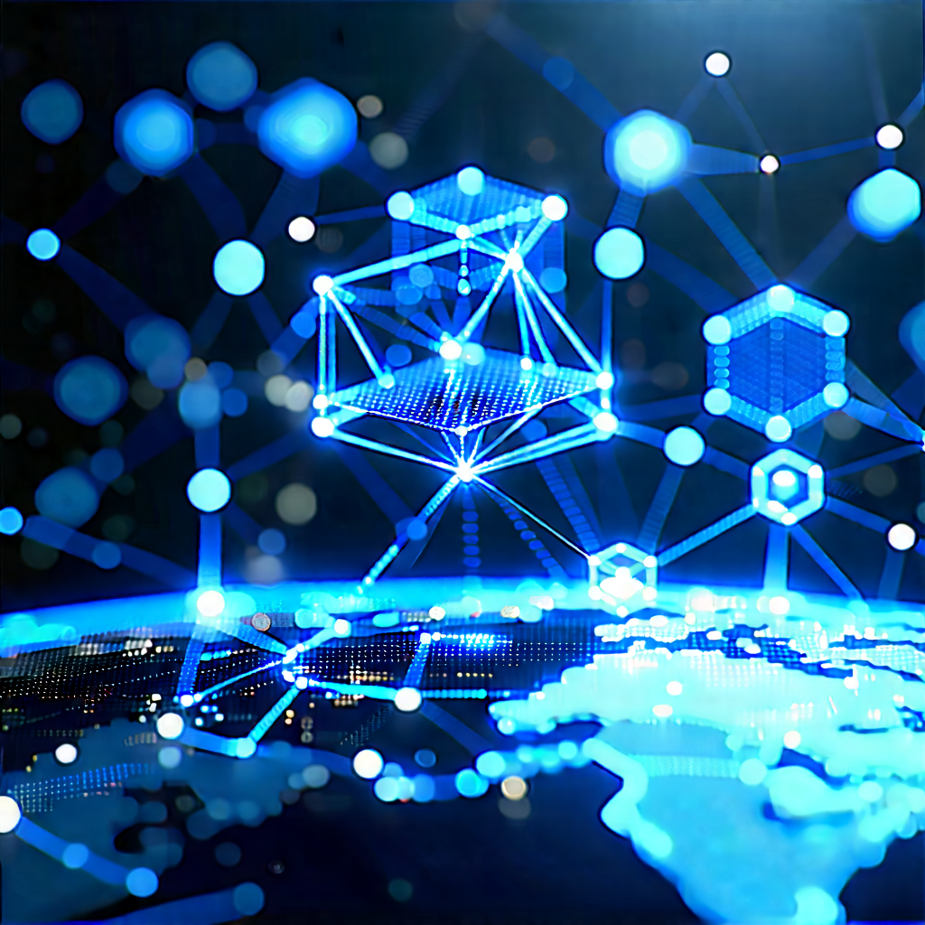 Blockchain Network Visualization With Blue White