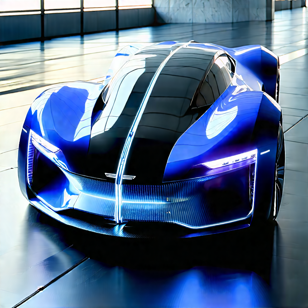 Innovative Electric Vehicle Design With Blue Sports