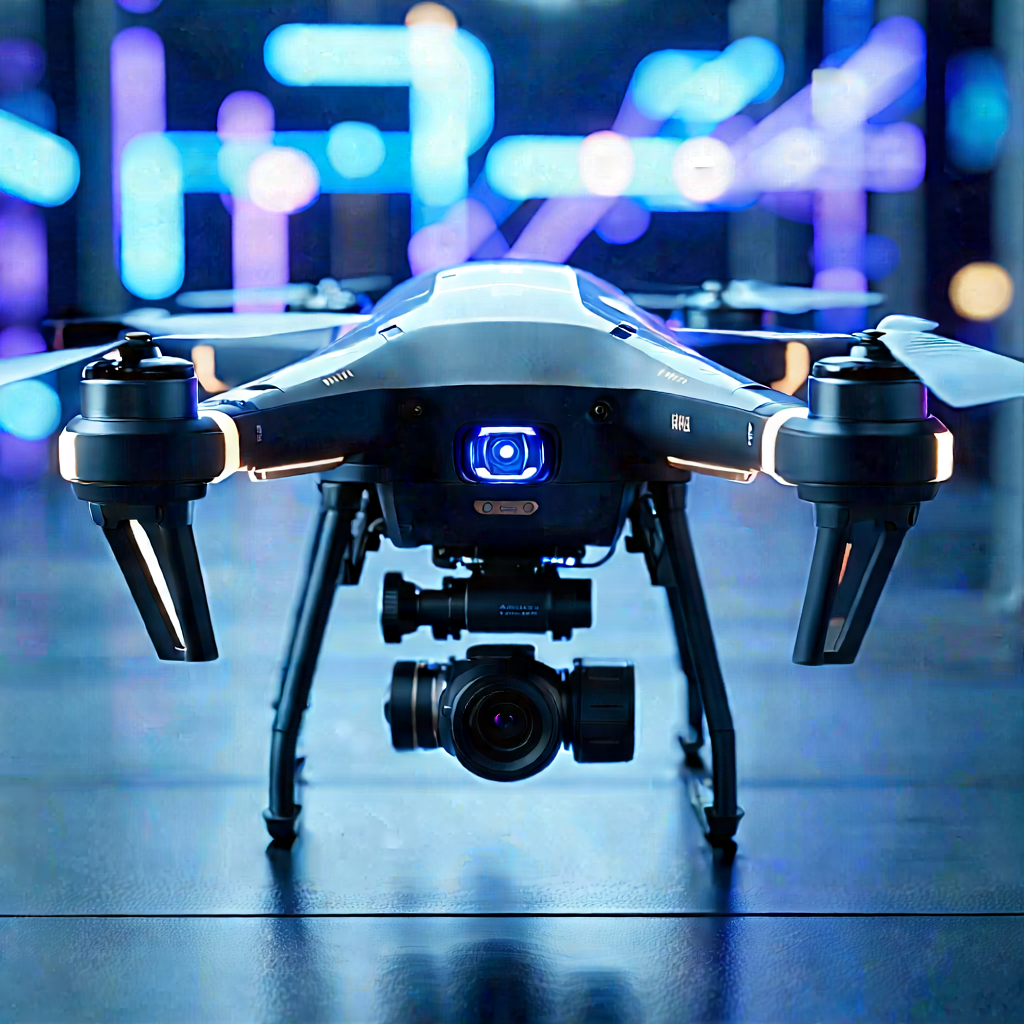 Drone With Streaming Content With Black Drone