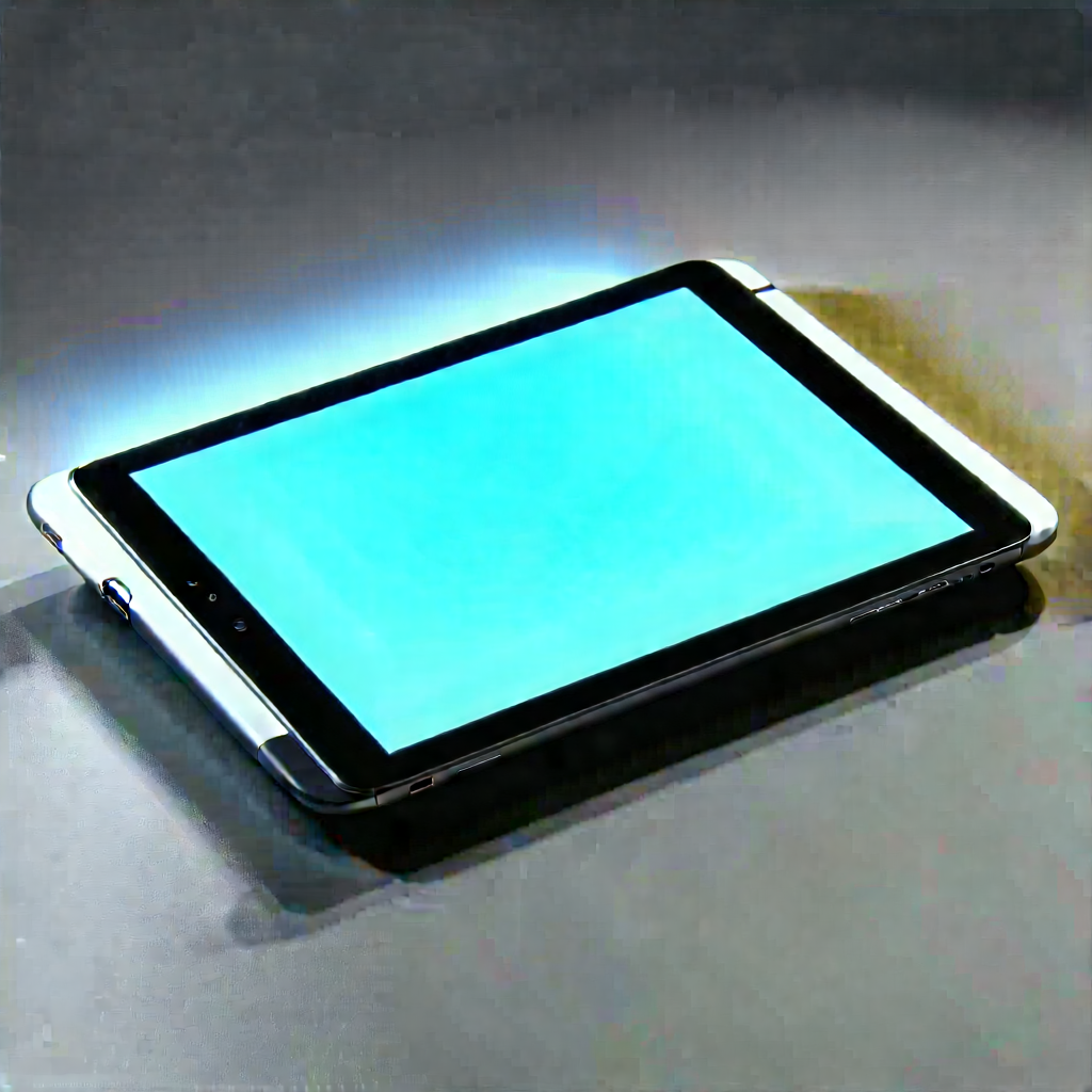 Tablet With Glowing Screen With White Tablet