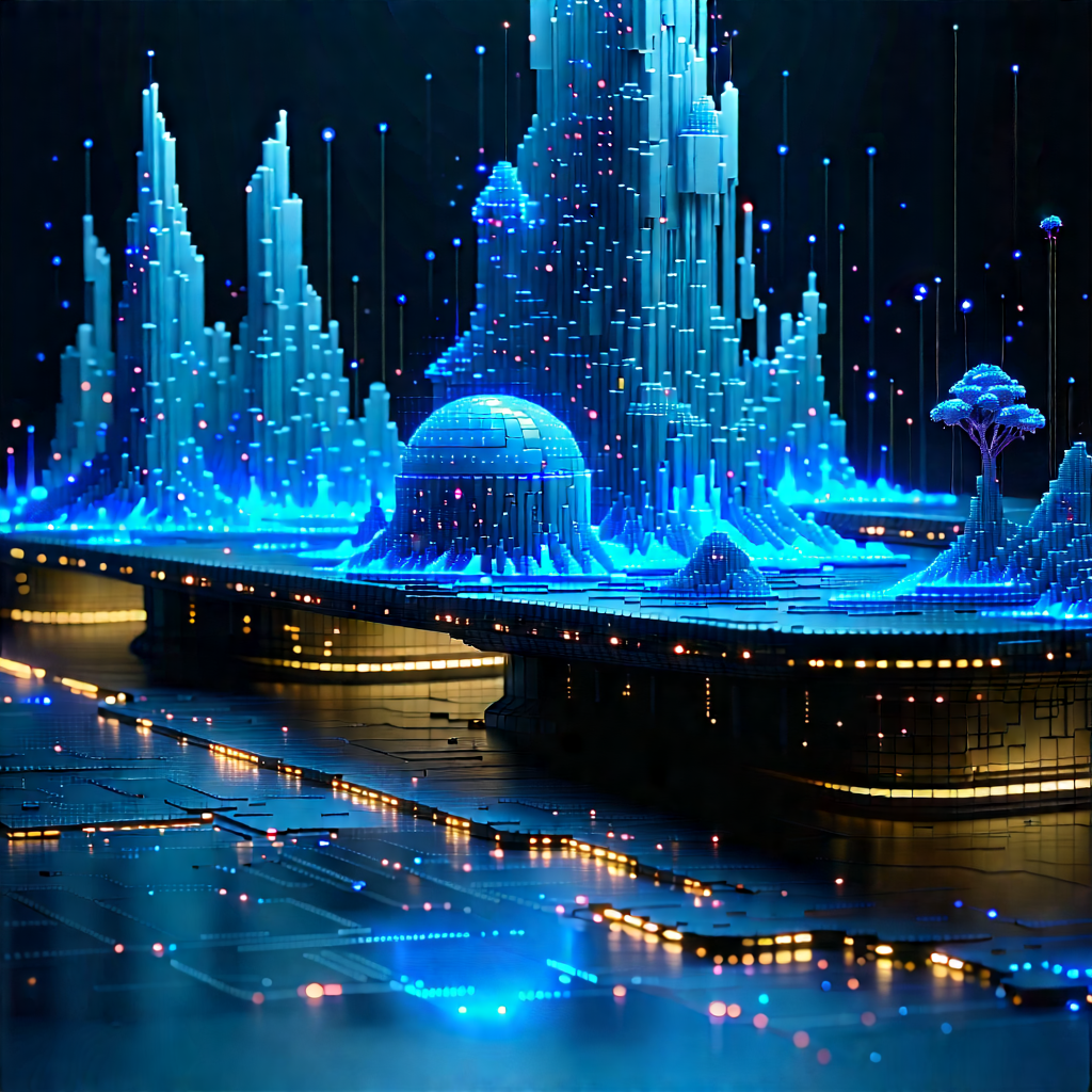 Artificial Intelligence Visualization With Futuristic Scene,