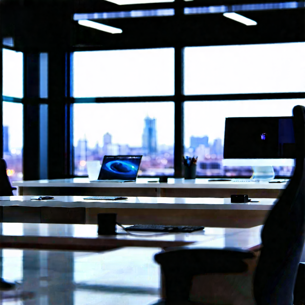 Futuristic Tech Startup Office With Image, There