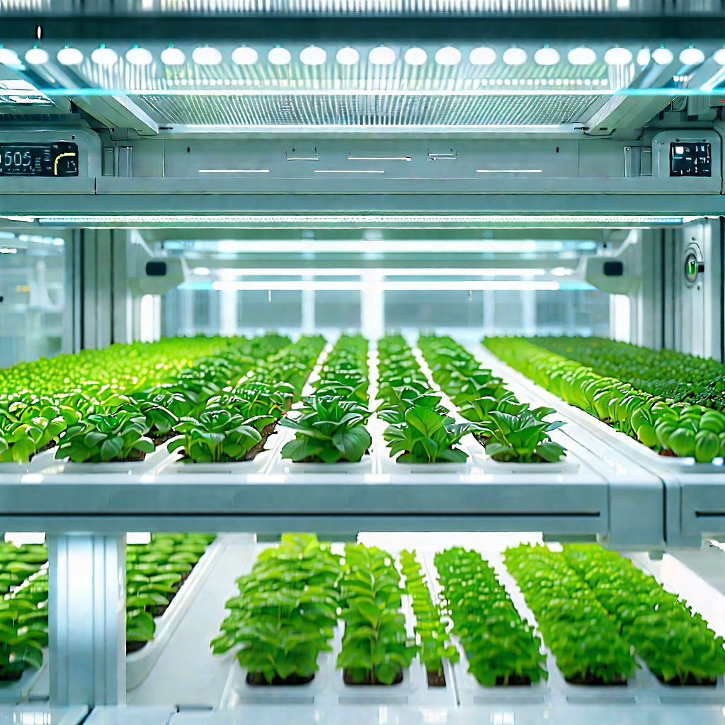 Agricultural Technology In Modern Laboratory With Large Greenhouse