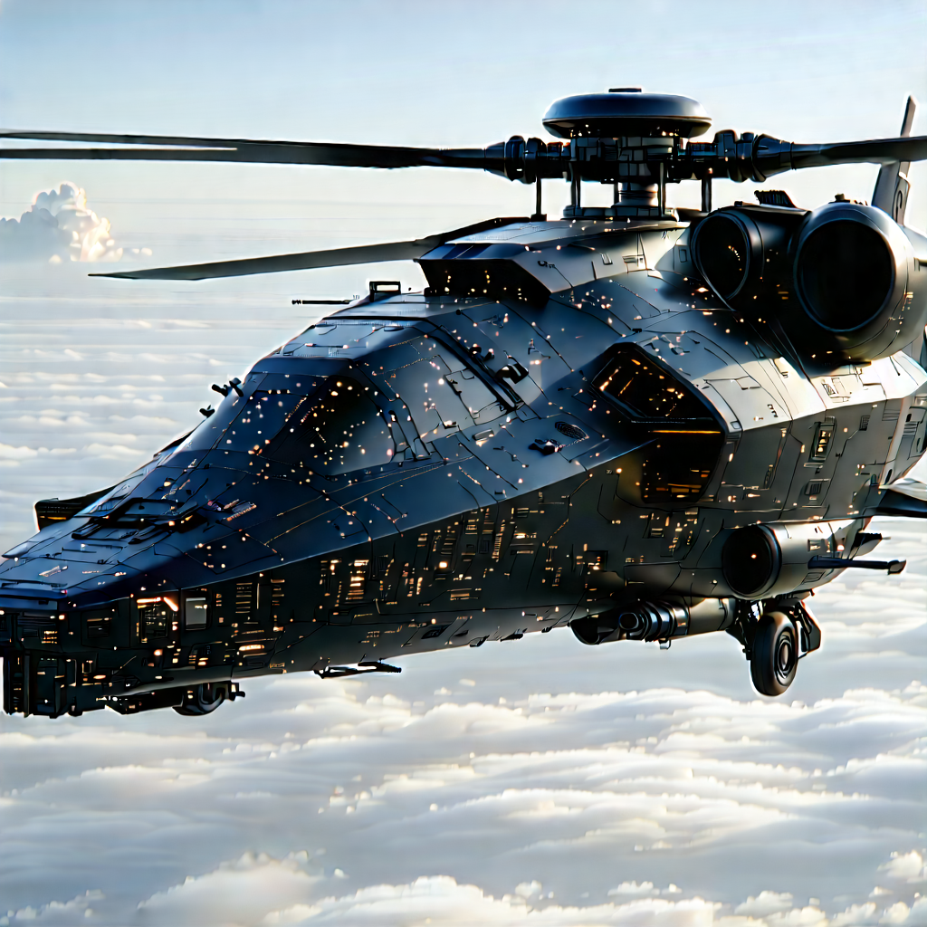 Entertainment Technology In Field Deployment With Black Helicopter