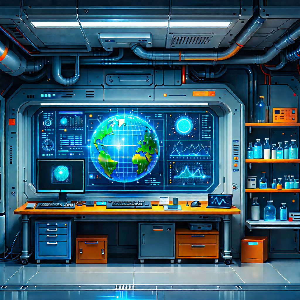 Educational Technology In Modern Laboratory With Image, There