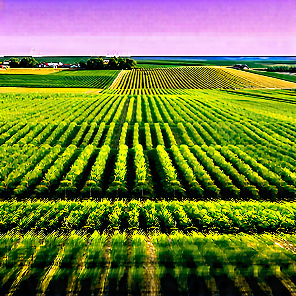 Agricultural Technology In Tech Office With Large, Lush