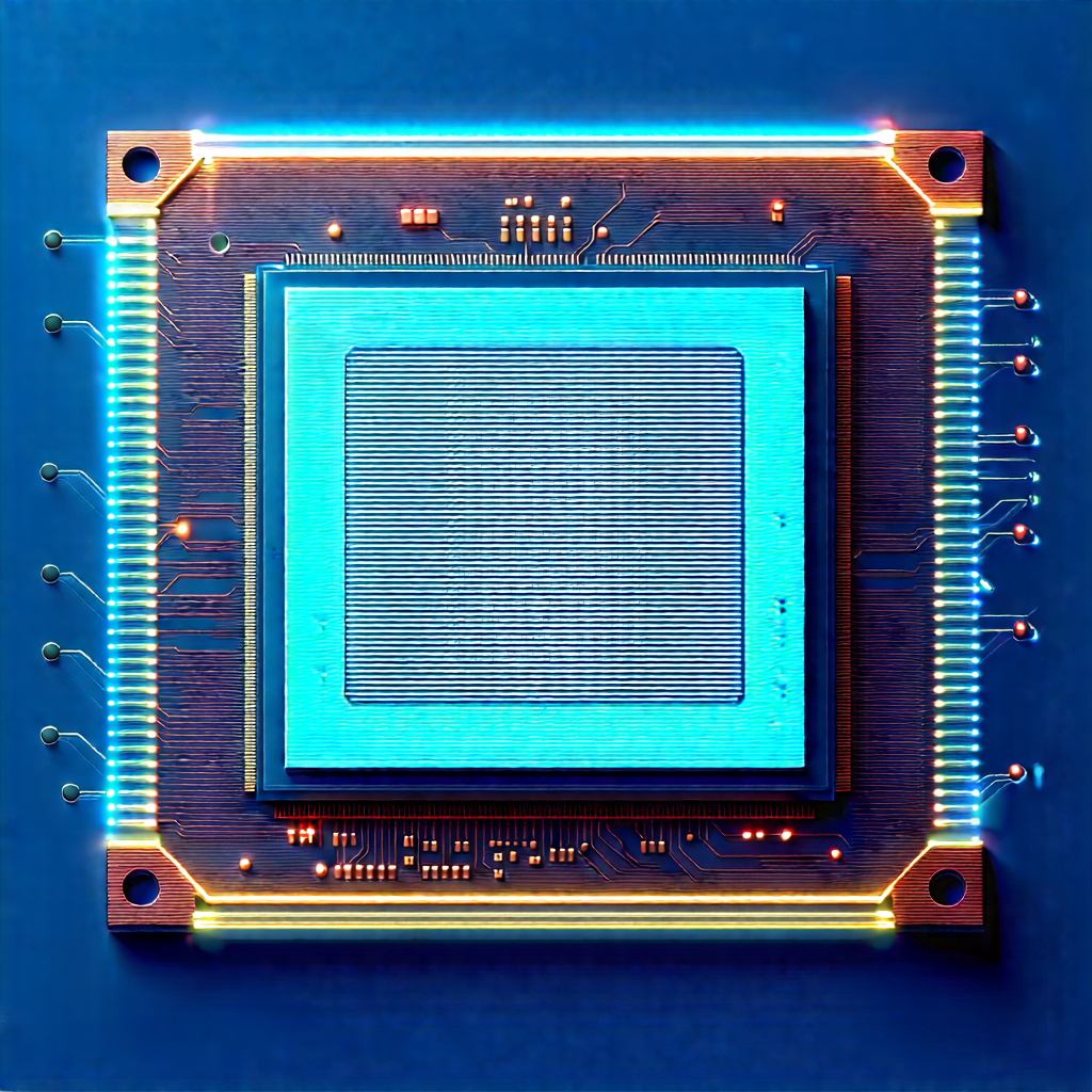 Microchip With Holographic Projection With Close-up Computer