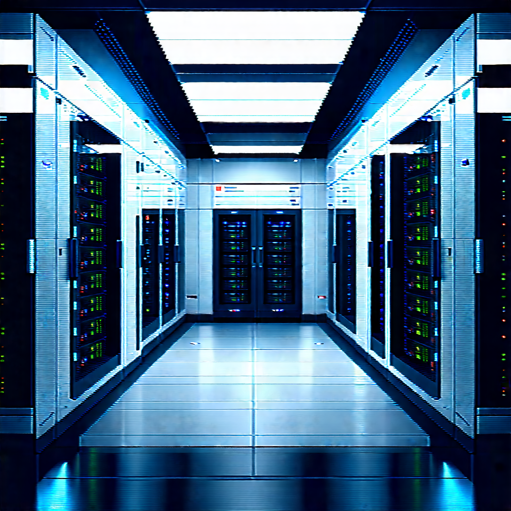 (futuristic:1.16) Server Room With Image, There