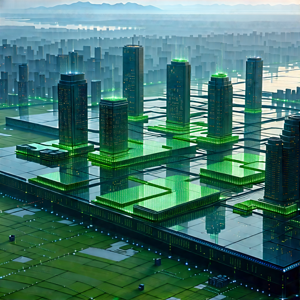 Financial Technology In Field Deployment With Futuristic Cityscape