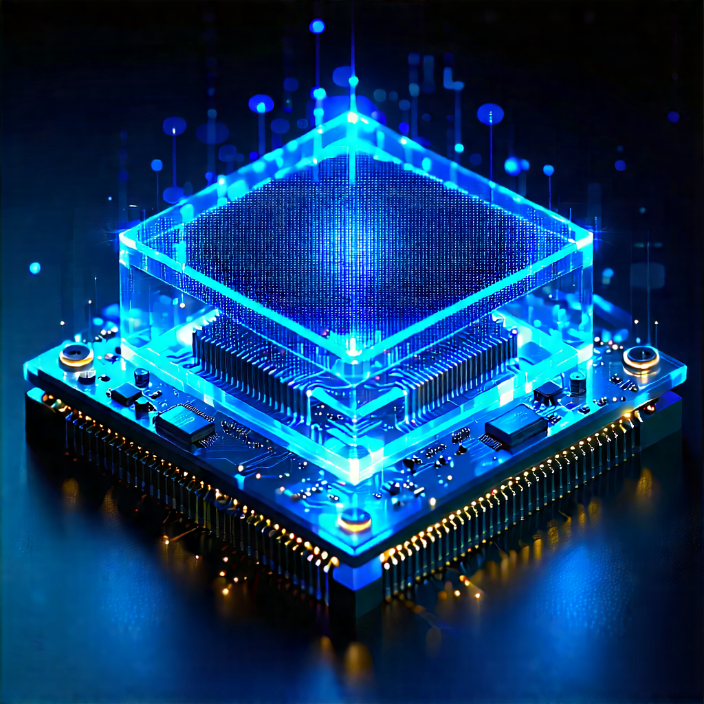 Quantum Computer With Holographic Projection With Blue White