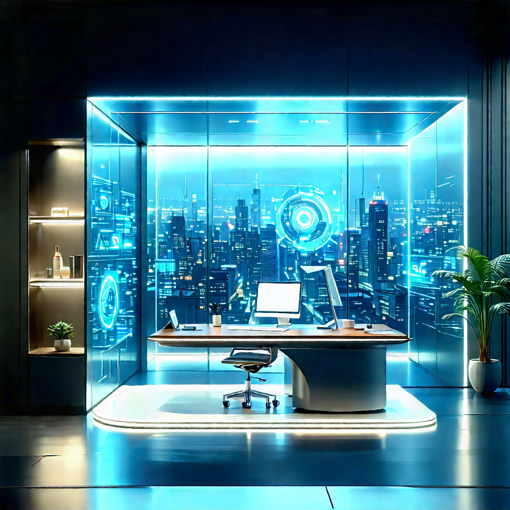 Futuristic tech startup office