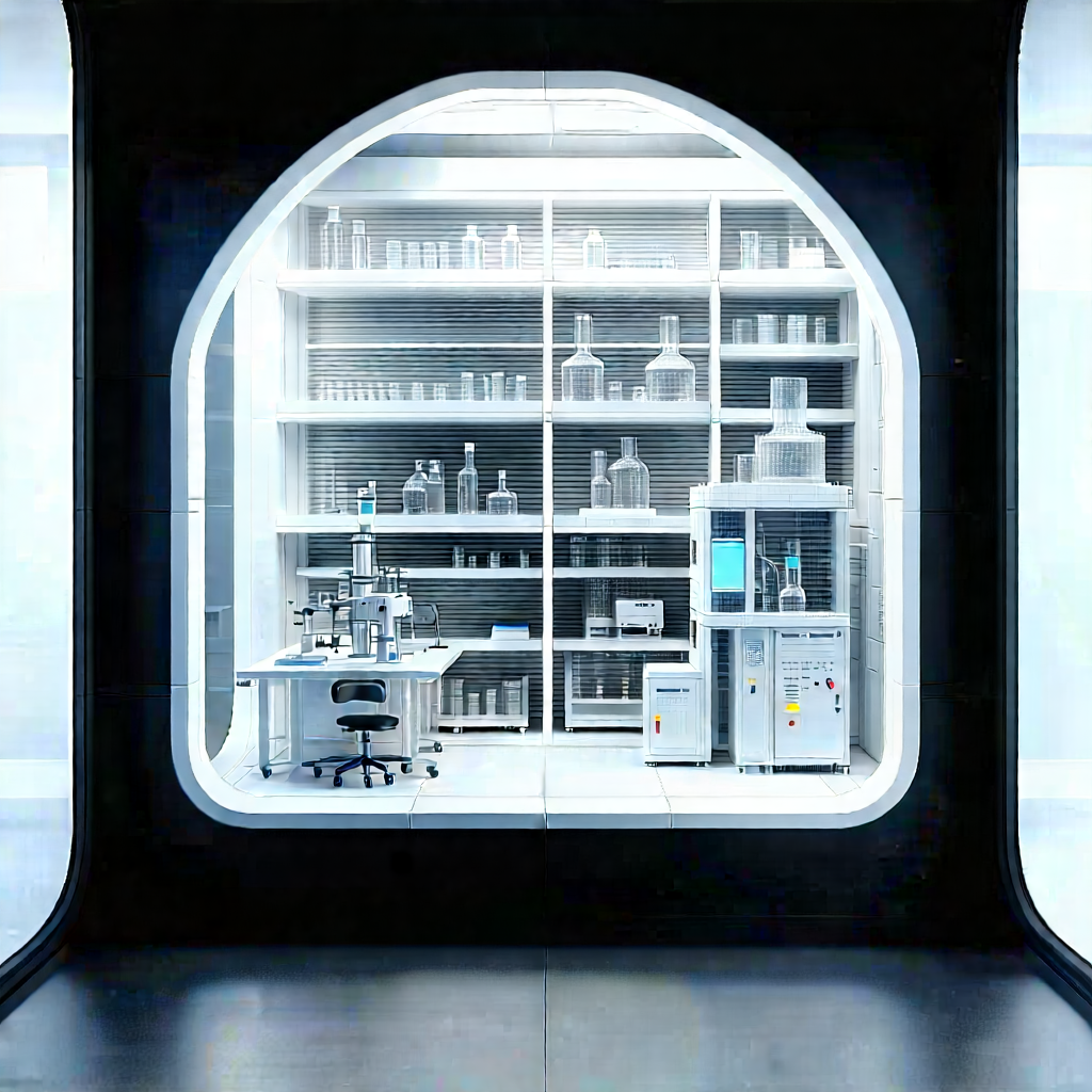 Futuristic Research Laboratory With Image, There