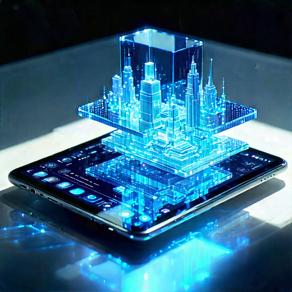 Tablet With Holographic Display With Cell Phone