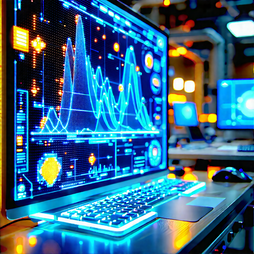 Educational Technology In Manufacturing Facility With Laptop Computer