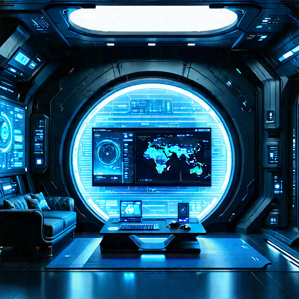 (futuristic:1.48) Smart Home With Futuristic Setting,