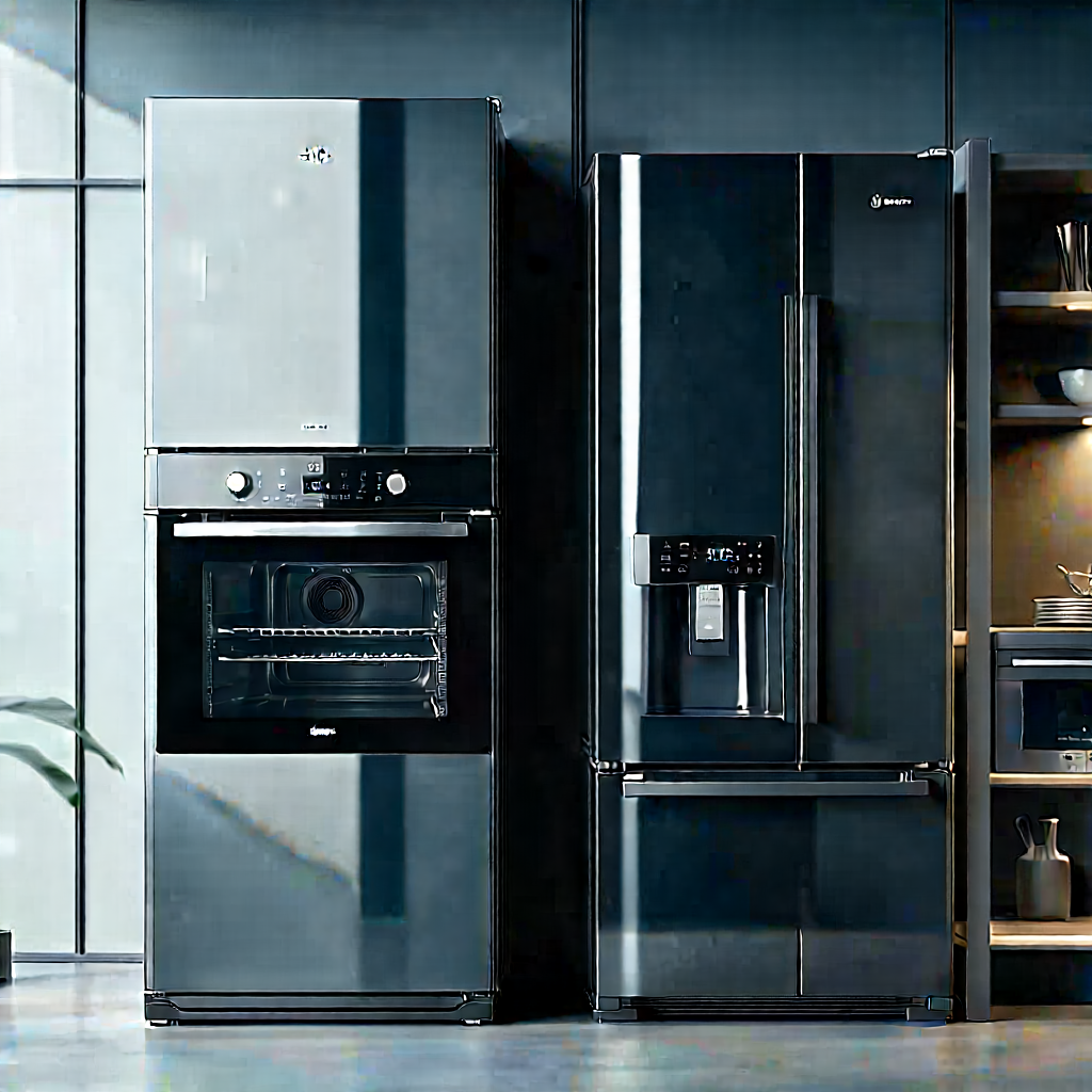 Innovative Smart Appliance (design:1.4) With Kitchen Black