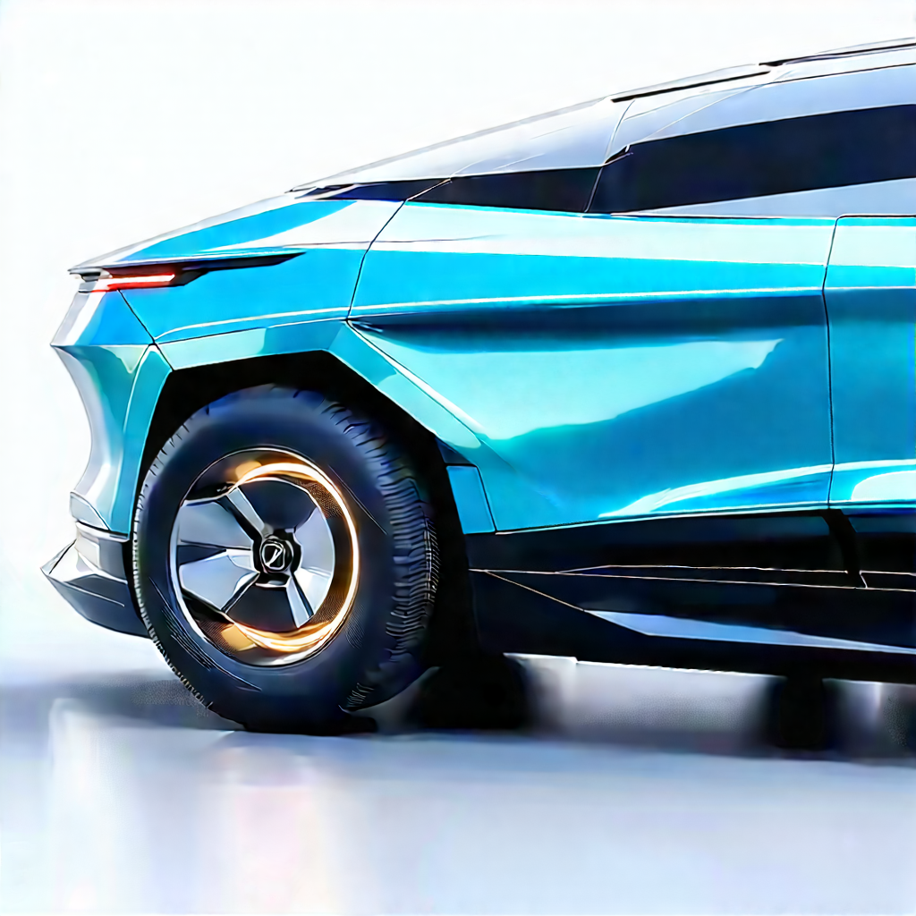 Innovative Electric Vehicle Design With Blue Futuristic