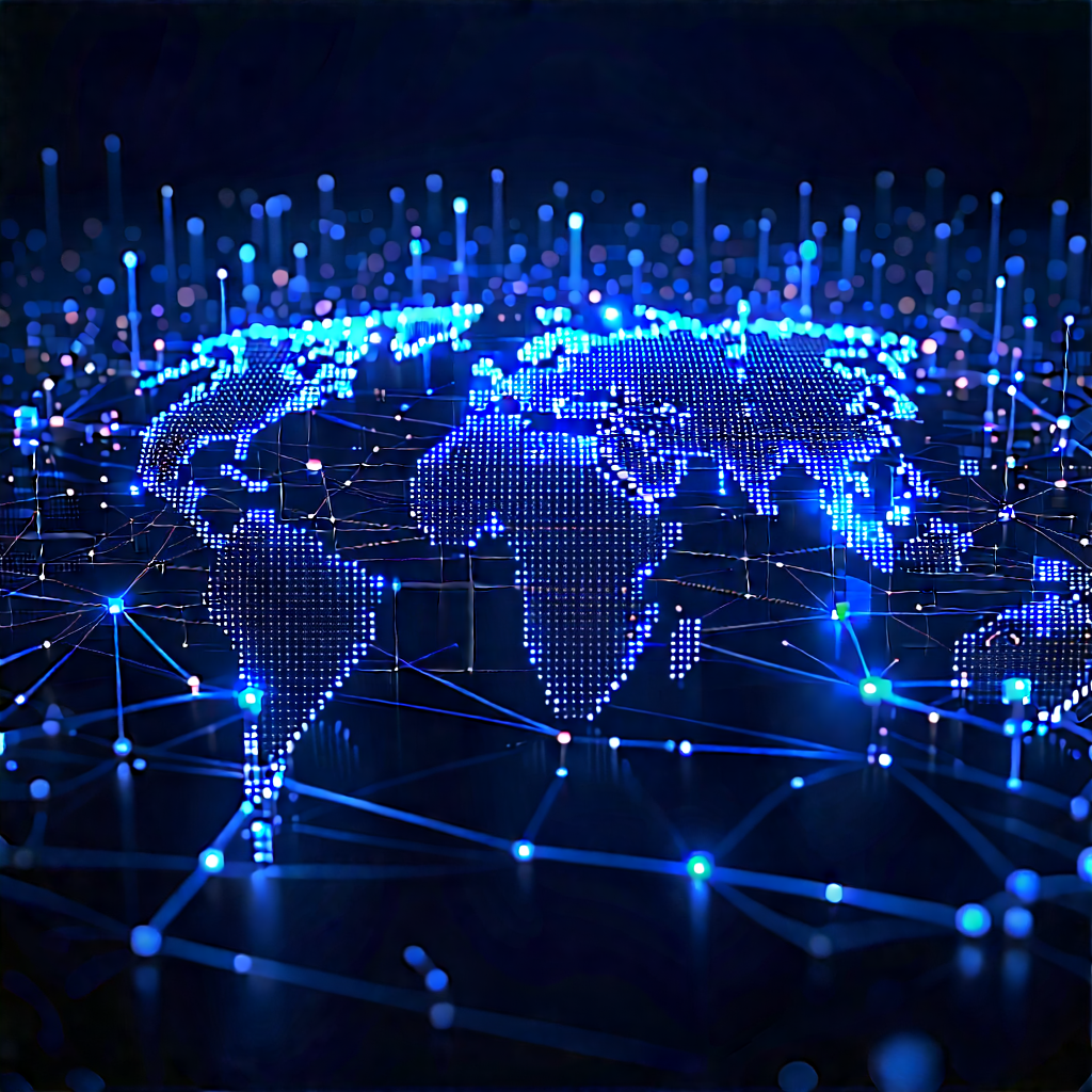 Blockchain Network Visualization With Blue White