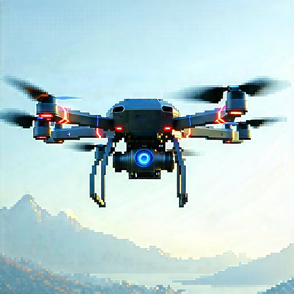 Drone With User Interface With Black White