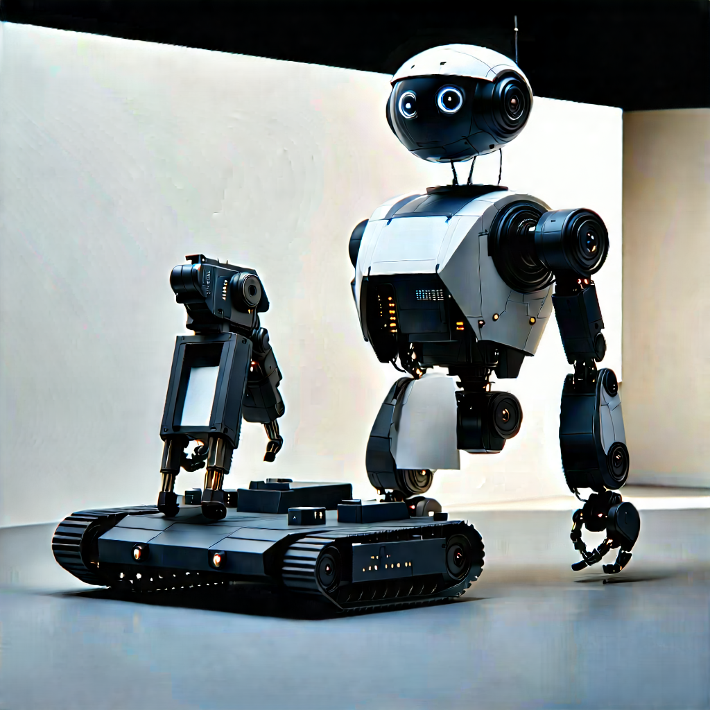 Robot With Laser Scanning With Robot Standing