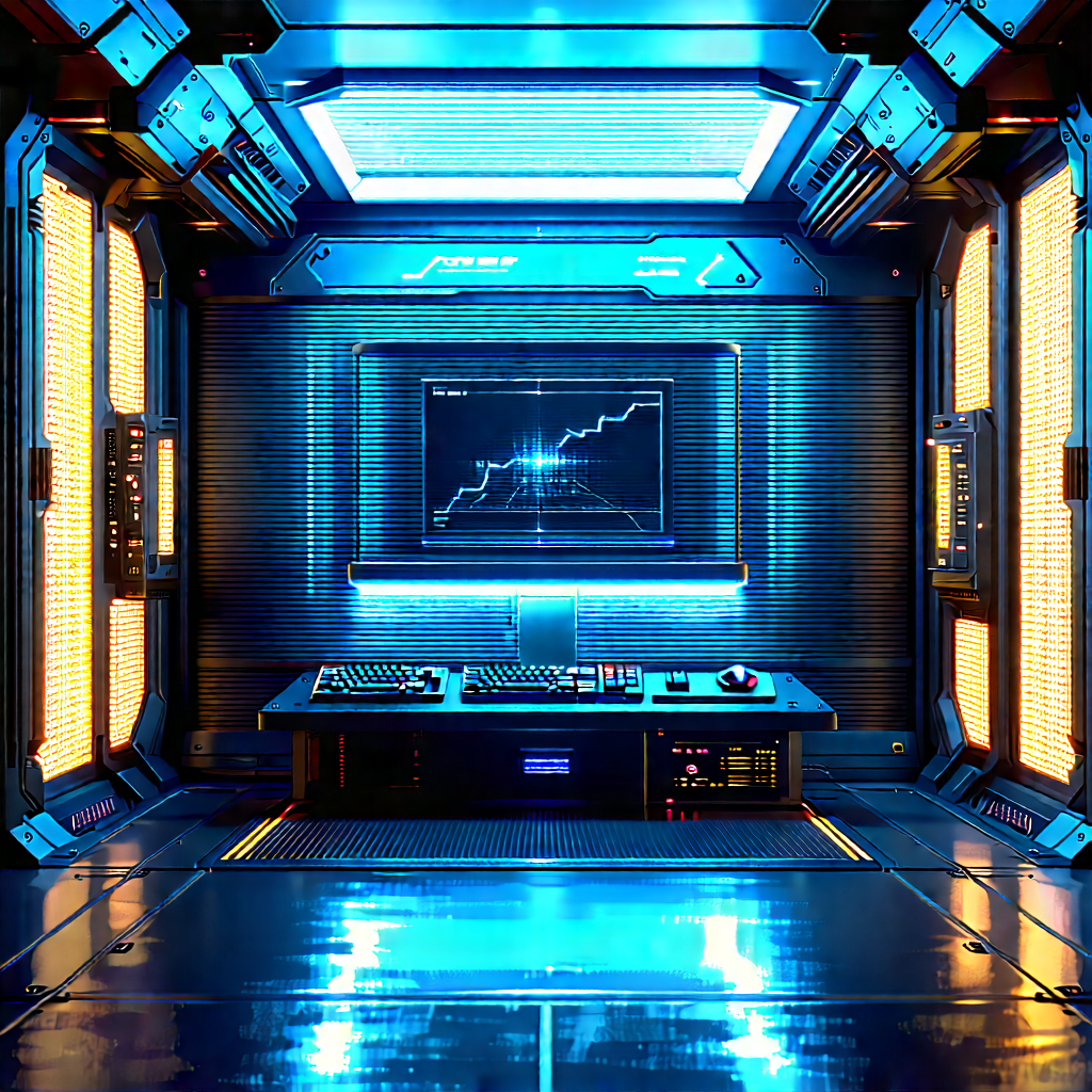 Futuristic Research Laboratory With Image, There
