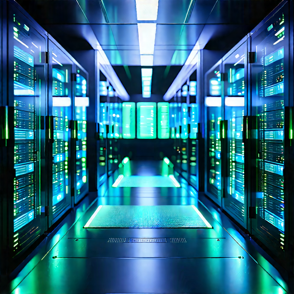 Futuristic Server Room With Image, There