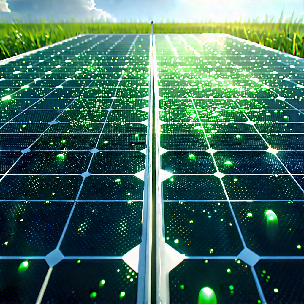 Solar Panel With Digital Particles With Solar Panel