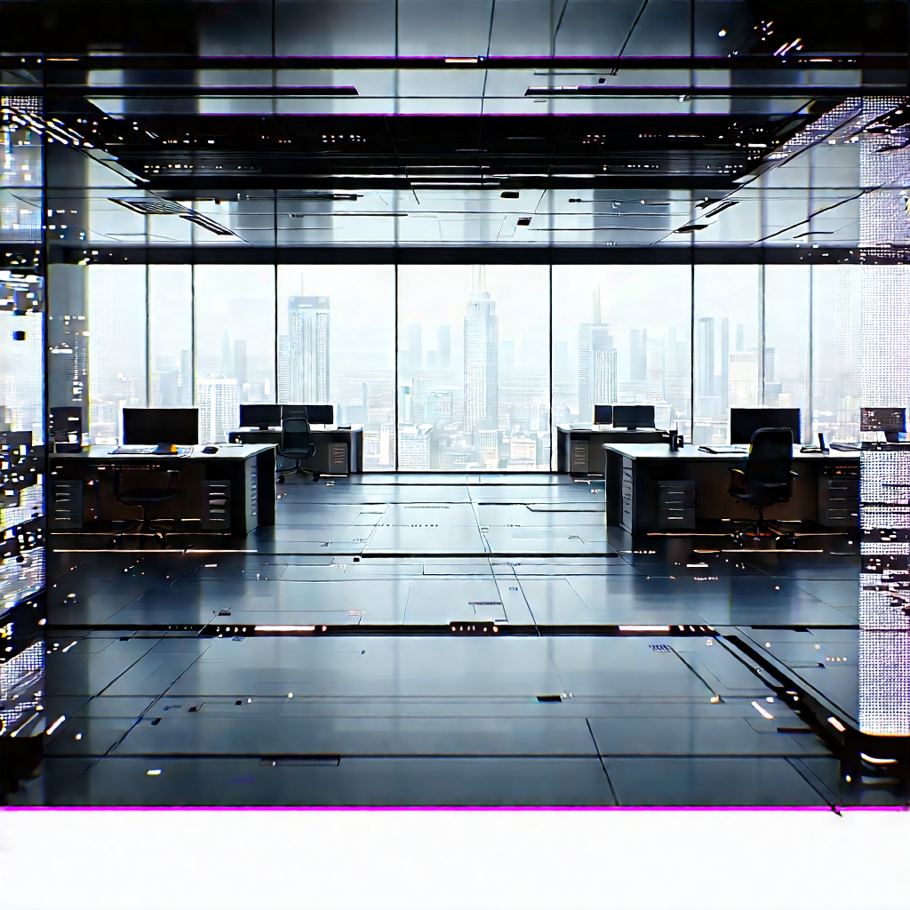 Futuristic tech startup office