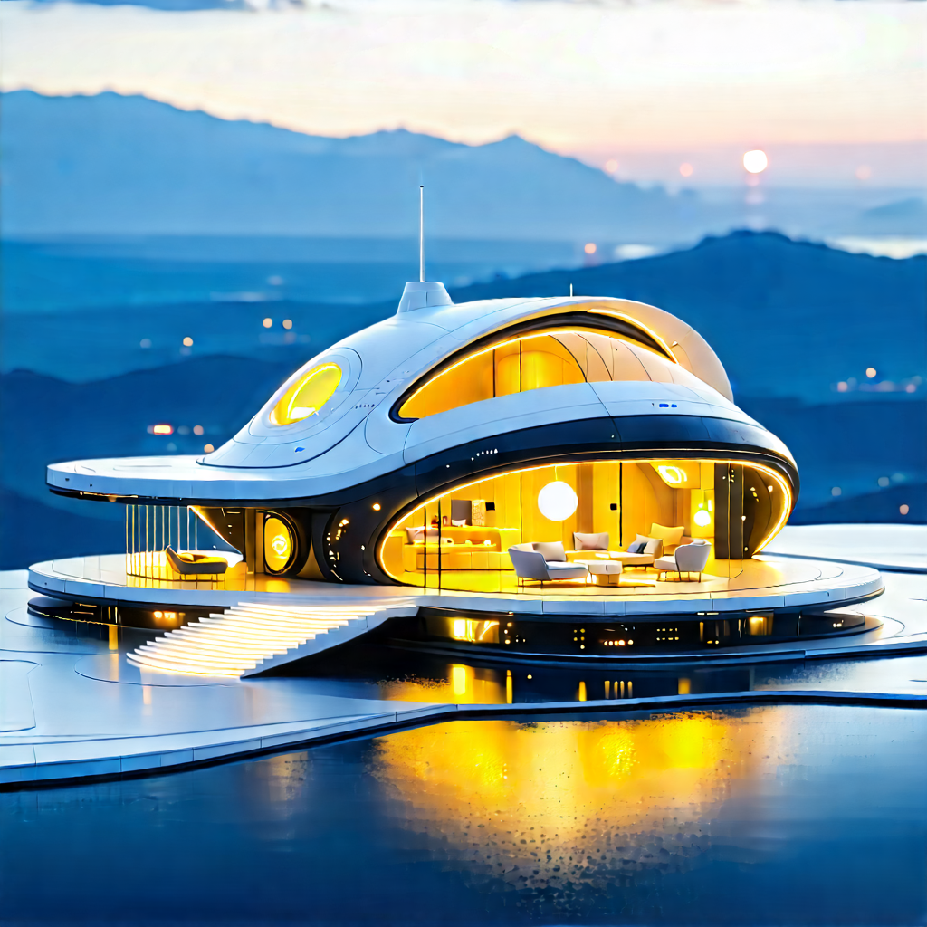 (futuristic:1.27) Smart Home With Large, Modern-looking