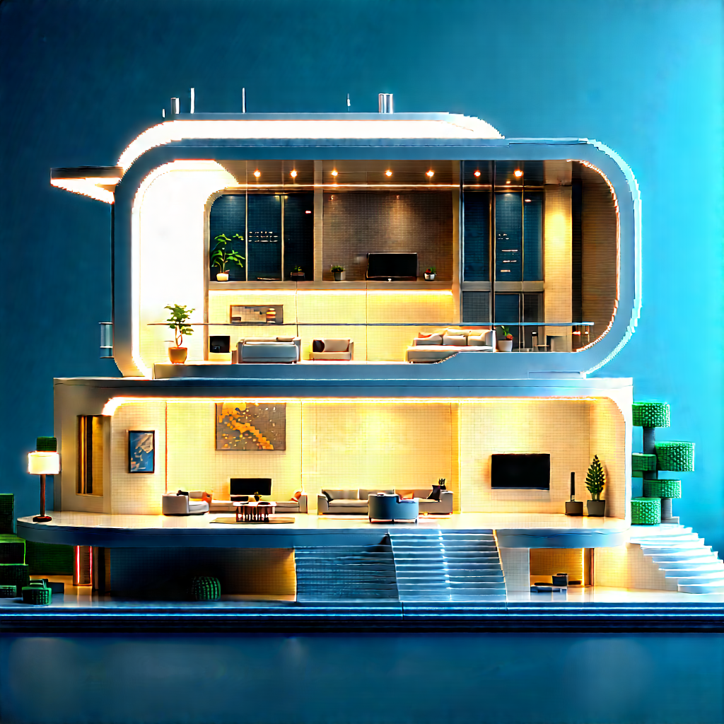 (futuristic:1.2) Smart Home With Futuristic, Modern-looking