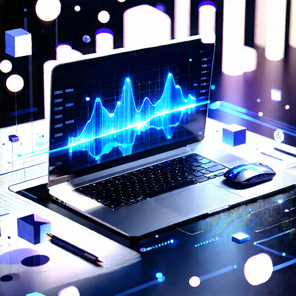 Laptop With Data Visualization With Laptop Computer