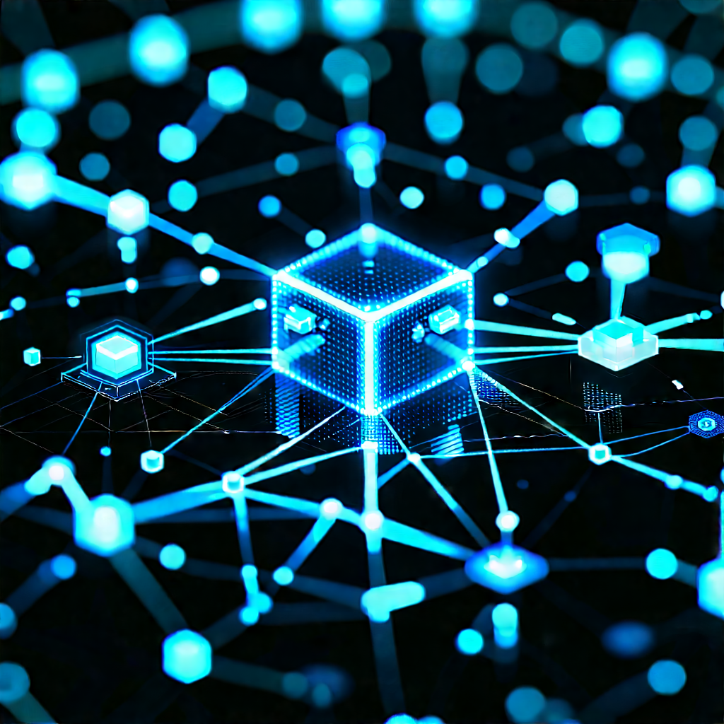 Blockchain Network Visualization With Blue White