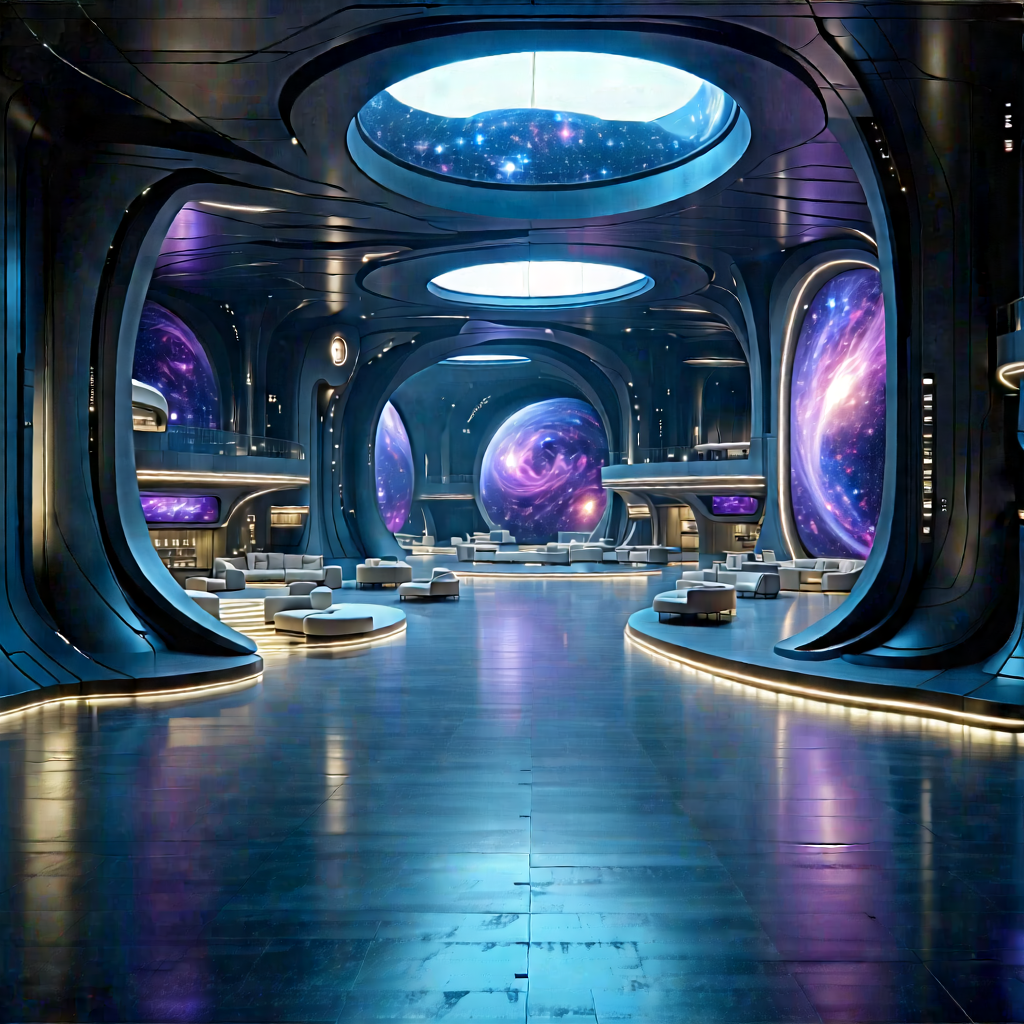 Futuristic Innovation Hub With Image, There