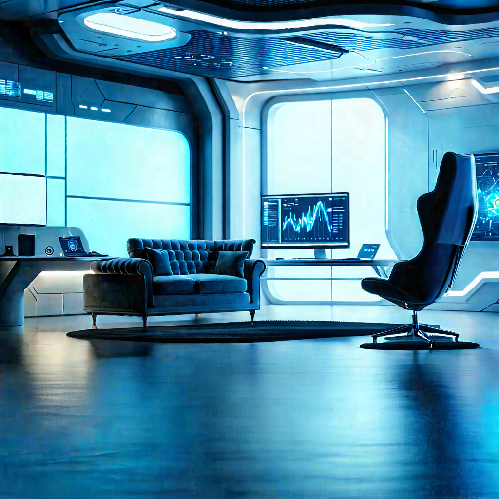 Futuristic Tech Startup Office With Image, There