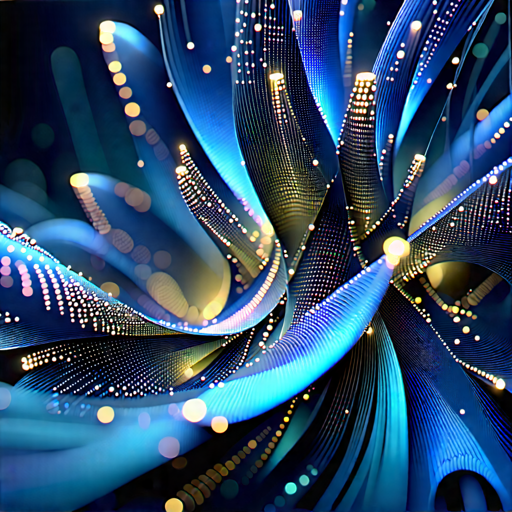 Close-up of fiber optic cables