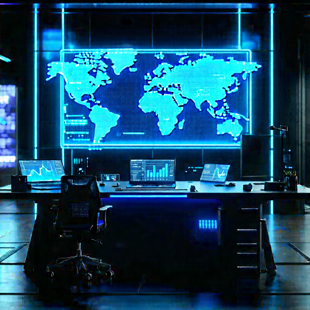 Financial Technology In Tech Office With Image, There