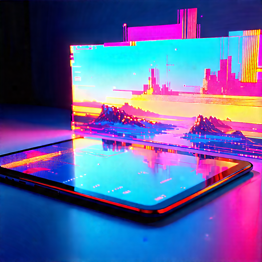 Tablet With Holographic Display With Cell Phone