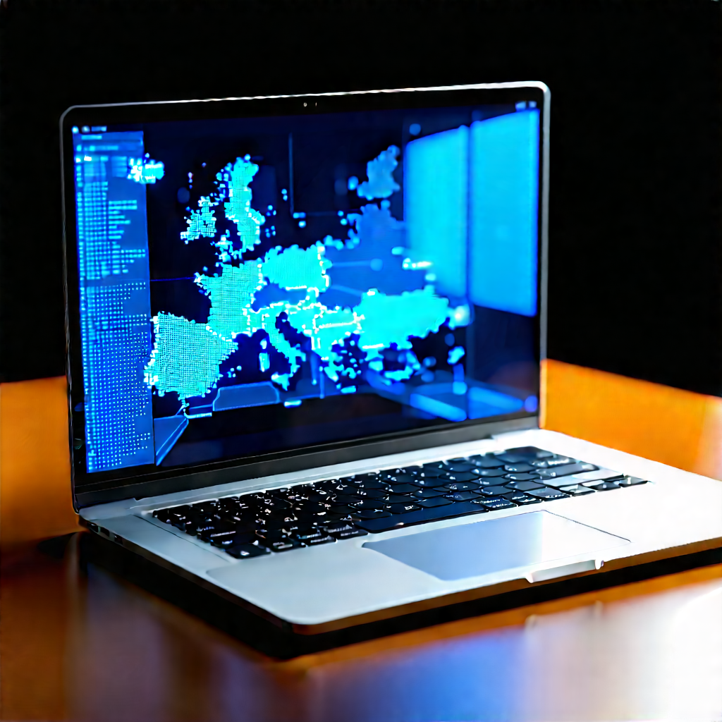 Laptop With Data Visualization With Laptop Computer