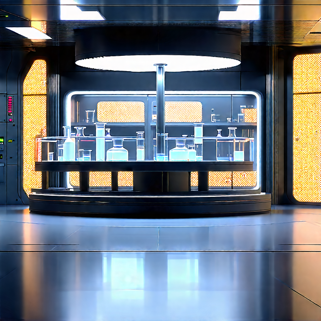 Futuristic Research Laboratory With Image, There