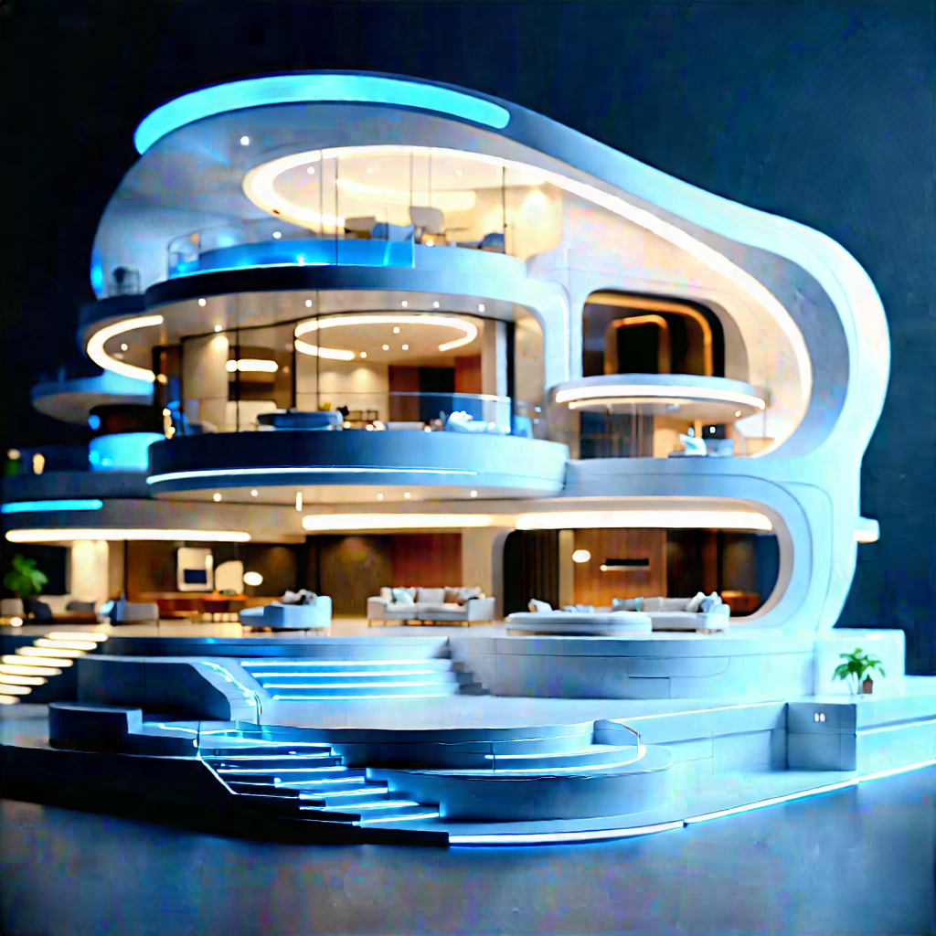 Futuristic Smart Home With Model Large,