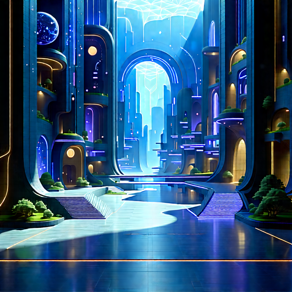 Futuristic Innovation Hub With Image, There