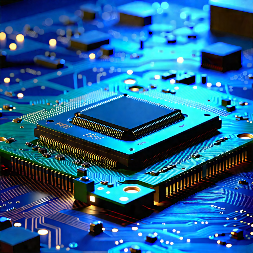 Close-up Of Microprocessor With Close-up Computer