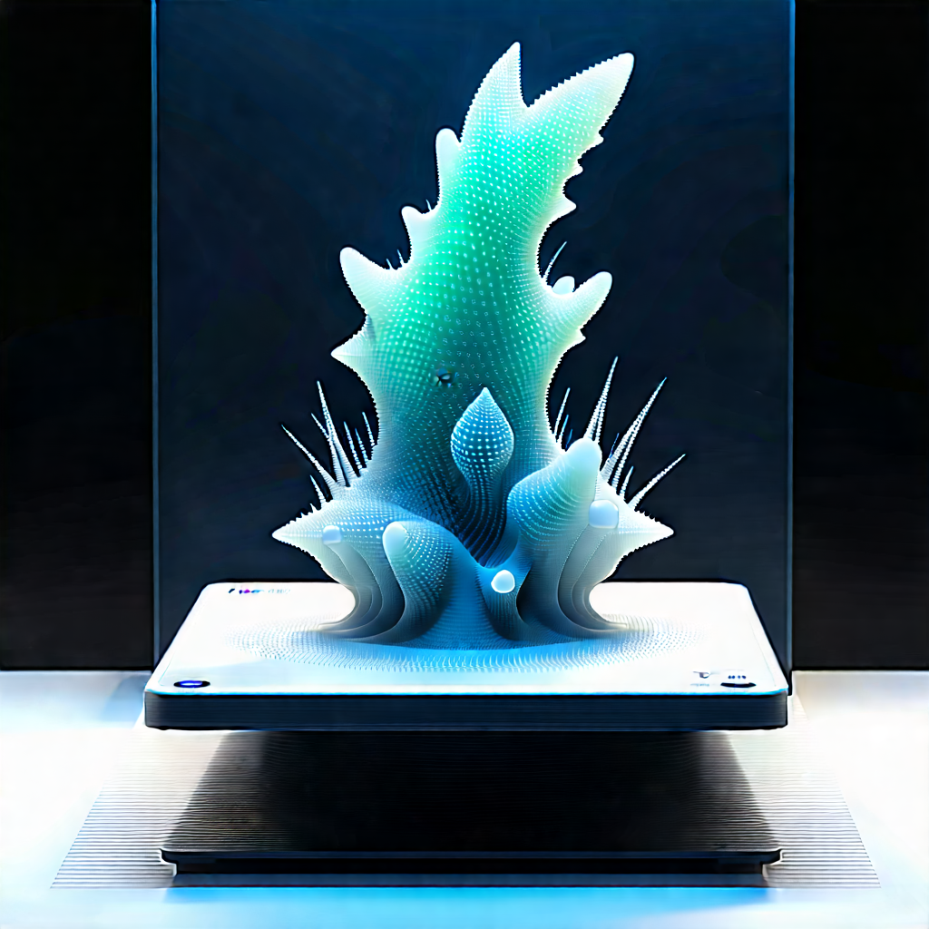3d Printer With Digital Particles With Large, Blue,