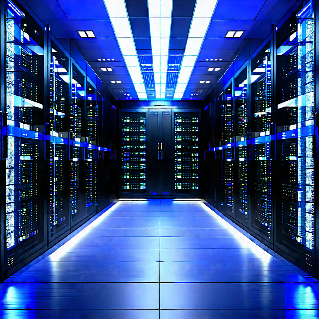 Futuristic Server Room With Image, There