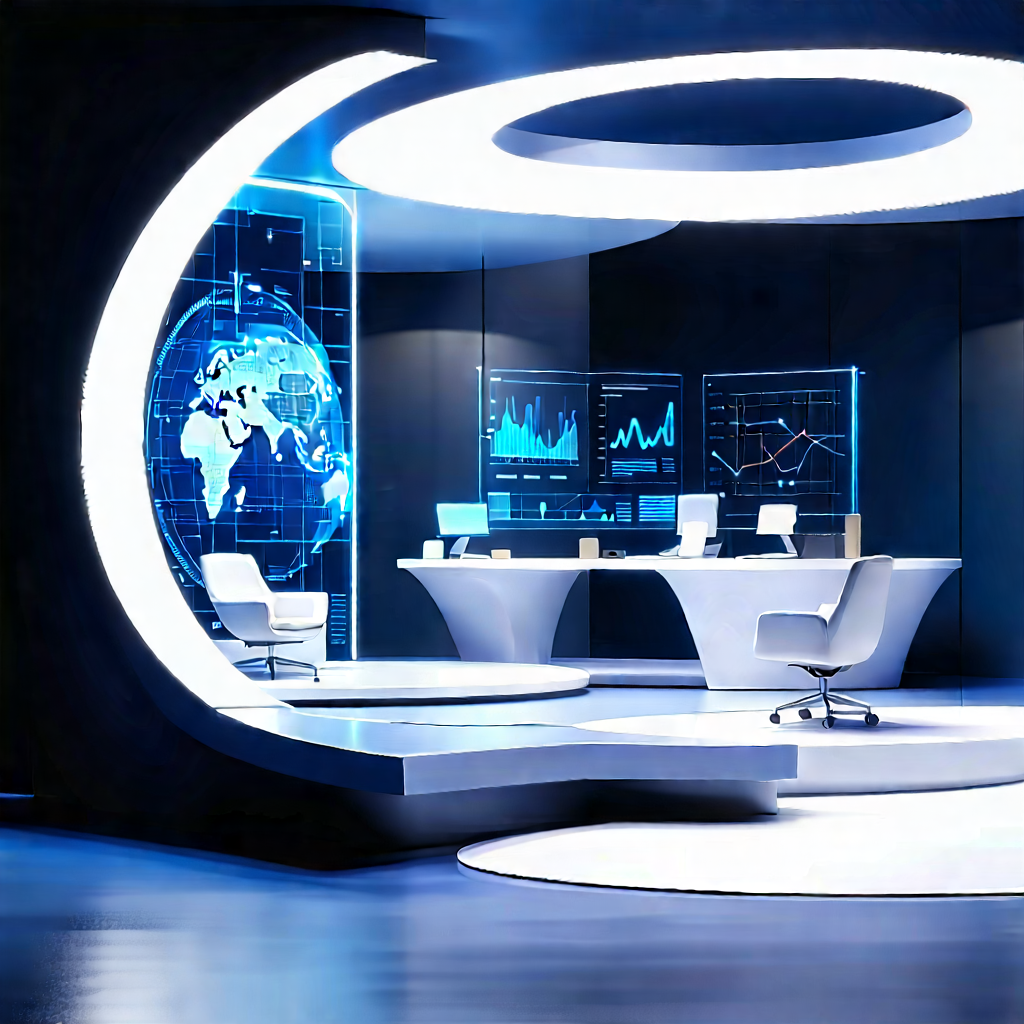 Futuristic Tech Startup Office With Image, There