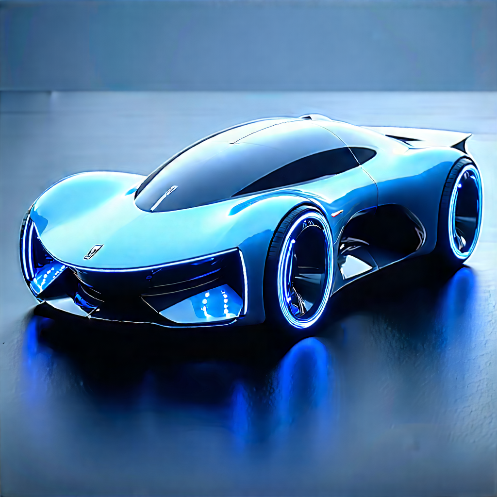 Innovative Electric Vehicle Design With Futuristic Blue