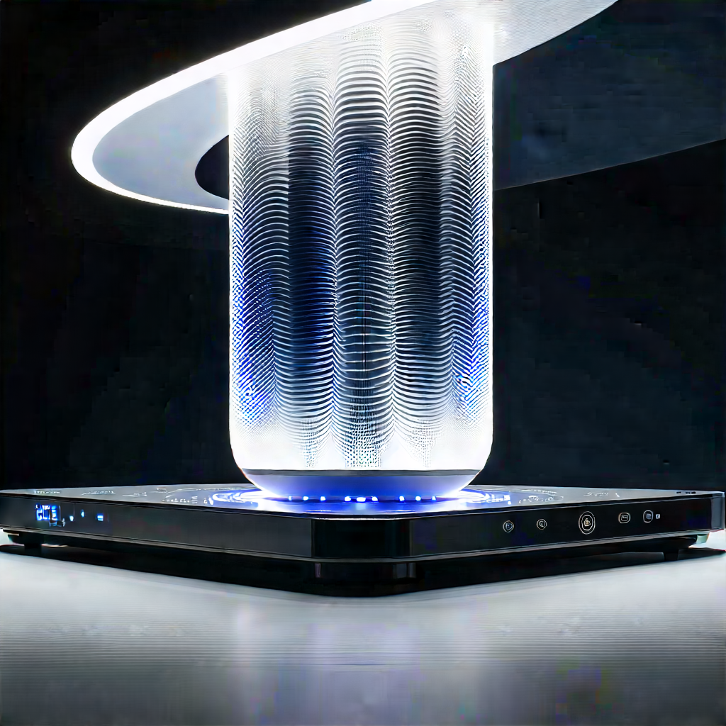 Innovative Smart Appliance (design:1.47) With Large Blue