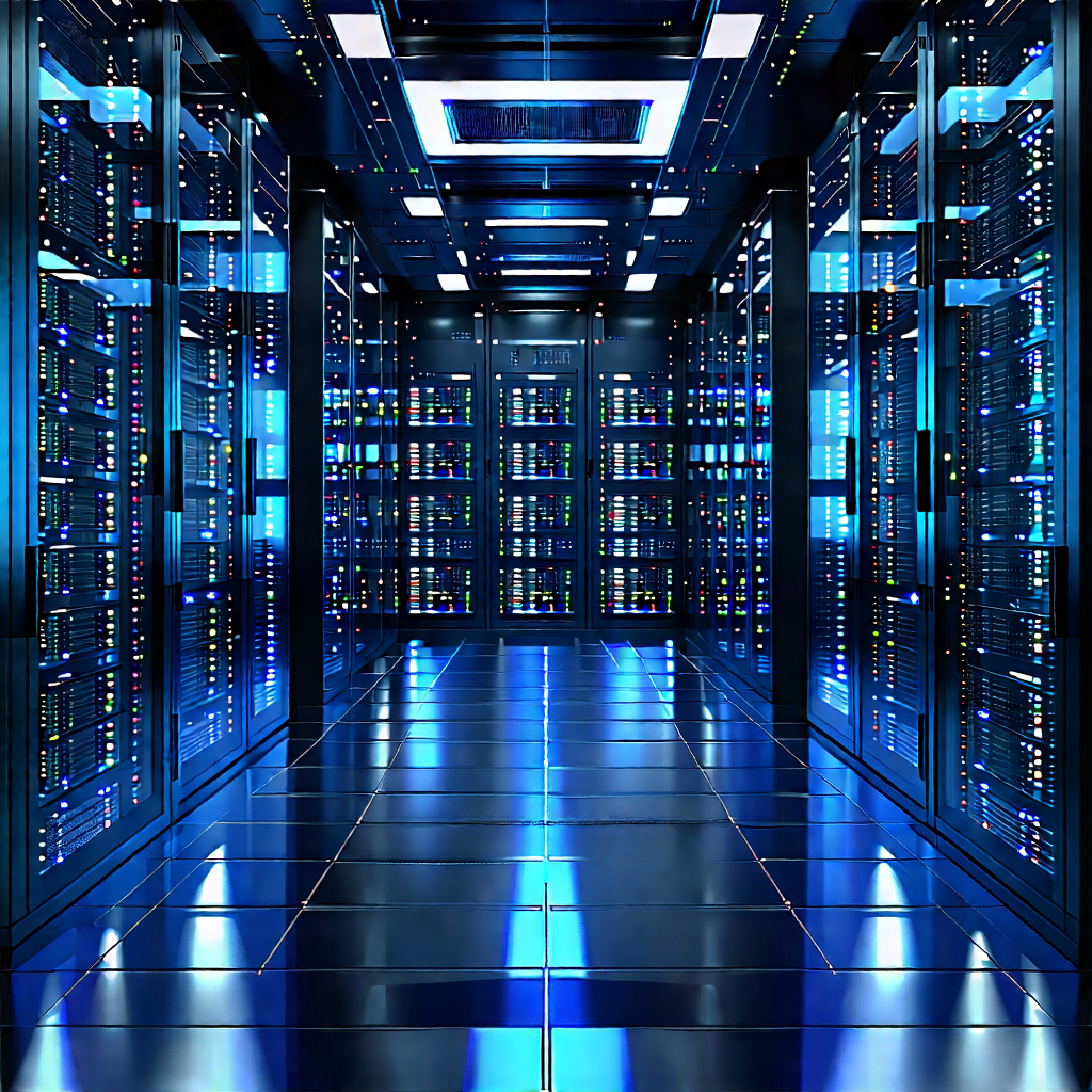 (futuristic:1.29) Server Room With Image, There